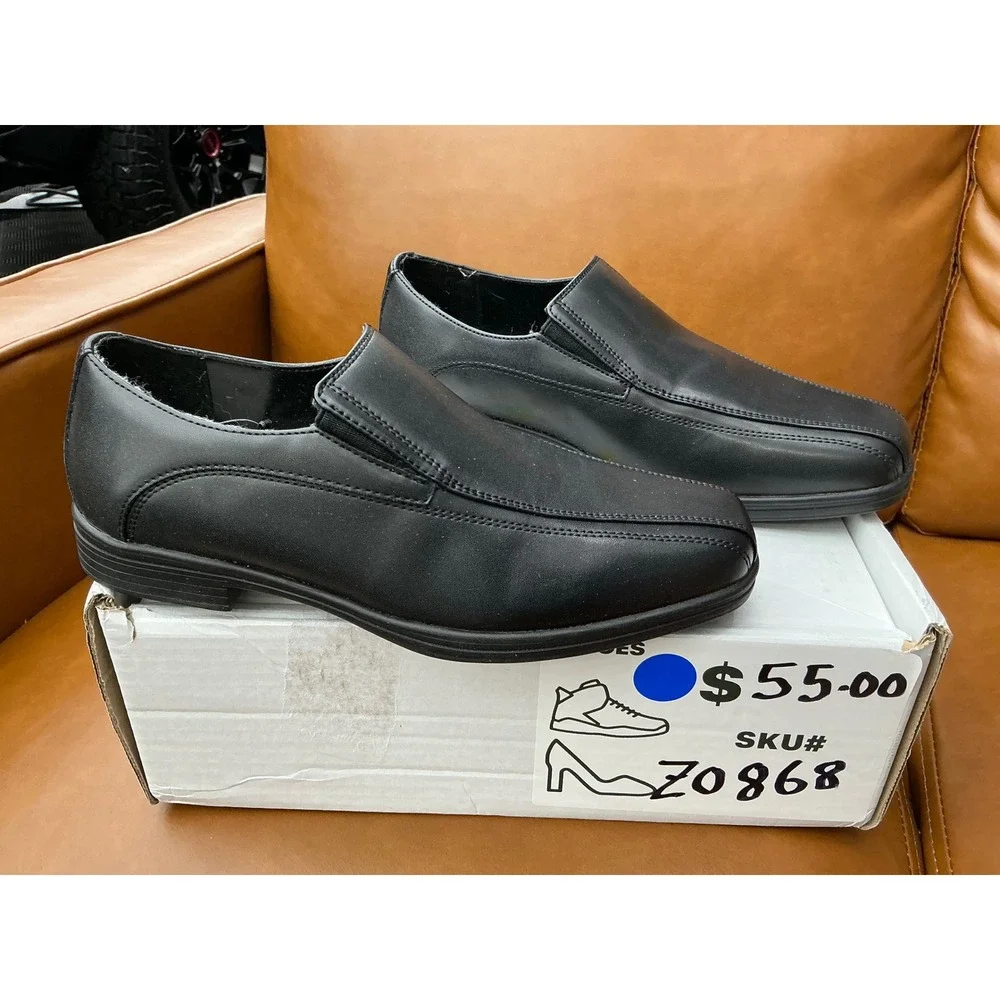Stafford Dash Jr Loafers Boys Size 7 Black Bicycle Toe Slip On Shoes